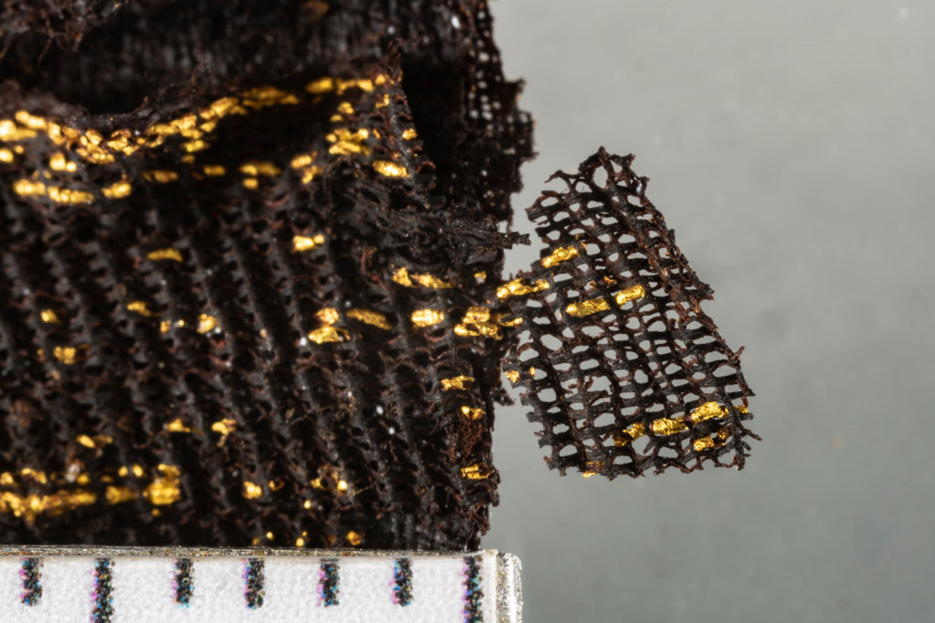 Vue hypermacro stacké du textile de dames de Naintré